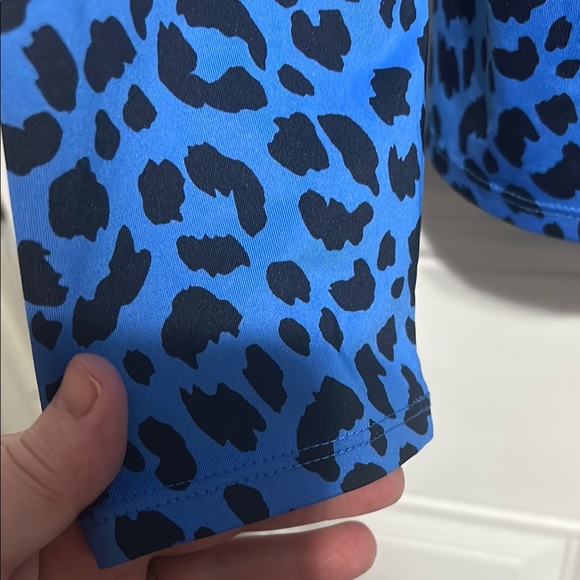 Blue Leopard Print Long Sleeve Top - Picture 4 of 5